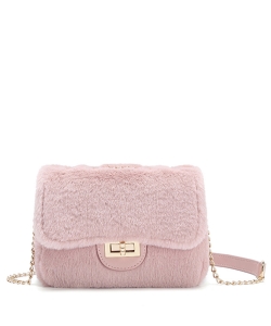 Faux Fur Handbag For Women HM100 PINK